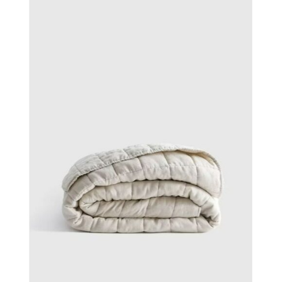 NWT Quince European Linen Box Quilt – King/Cal King Sand (No Shams) - Picture 1 of 4